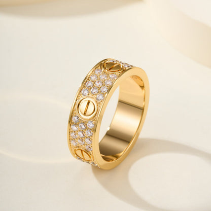 [OAKJURI Jewelry] LOVE RING 5.5MM DIAMONDS PAVED