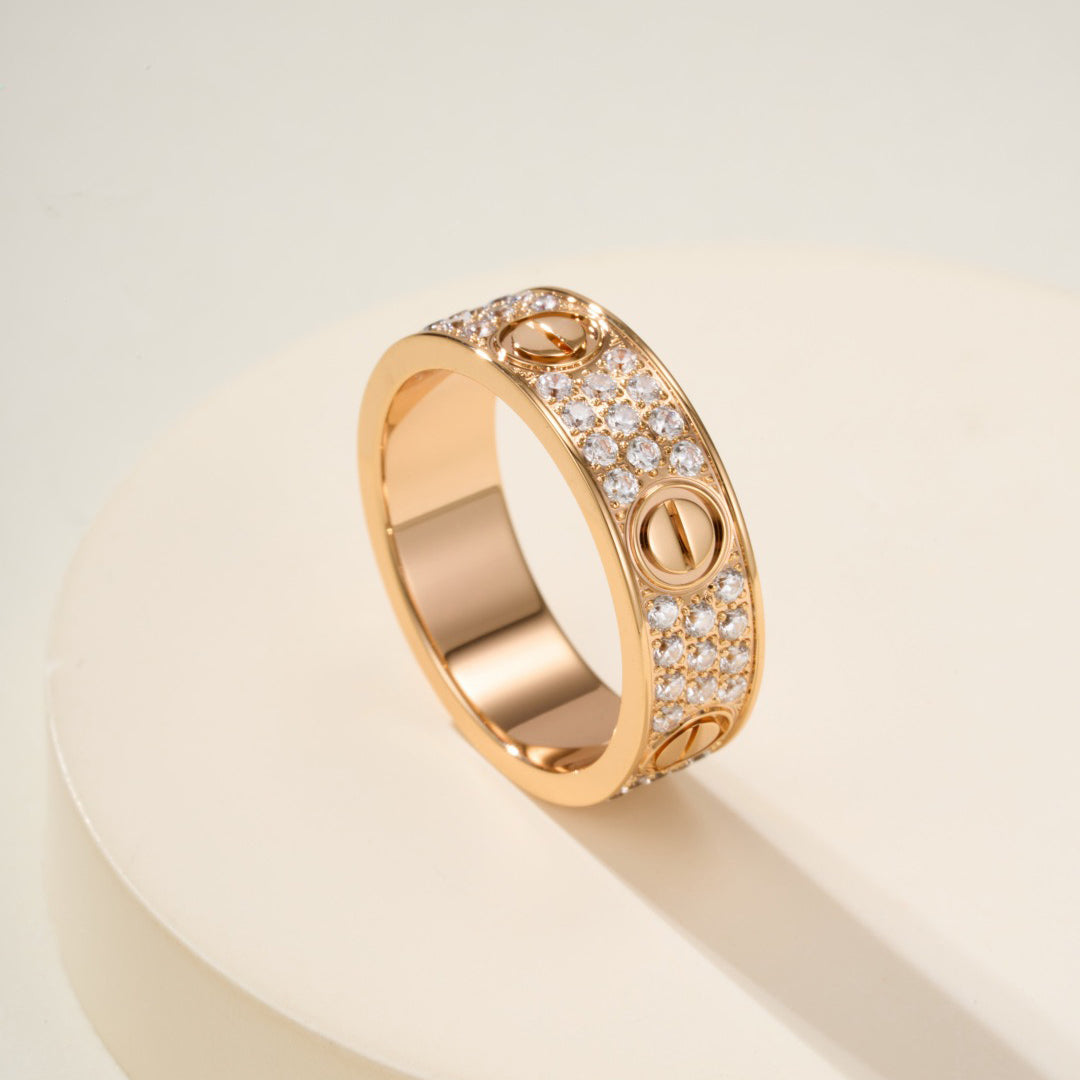 [OAKJURI Jewelry] LOVE RING 5.5MM DIAMONDS PAVED