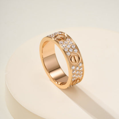 [OAKJURI Jewelry] LOVE RING 5.5MM DIAMONDS PAVED