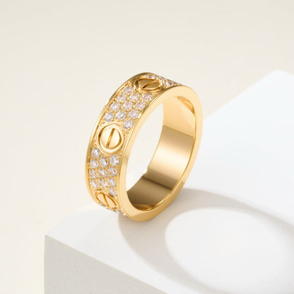 [OAKJURI Jewelry] LOVE RING 5.5MM DIAMONDS PAVED