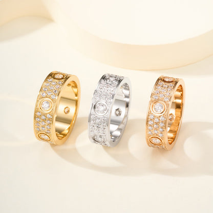 [OAKJURI Jewelry] LOVE 5.5MM FULL-PAVE 6-DIAMOND RING