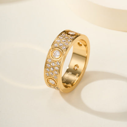 [OAKJURI Jewelry] LOVE 5.5MM FULL-PAVE 6-DIAMOND RING