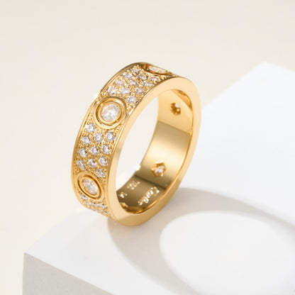 [OAKJURI Jewelry] LOVE 5.5MM FULL-PAVE 6-DIAMOND RING