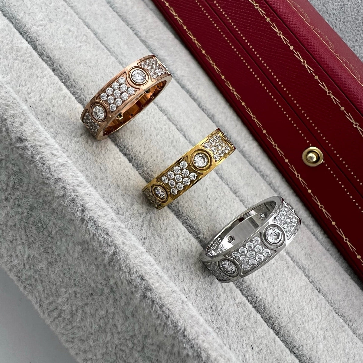 [OAKJURI Jewelry] LOVE 5.5MM FULL-PAVE 6-DIAMOND RING