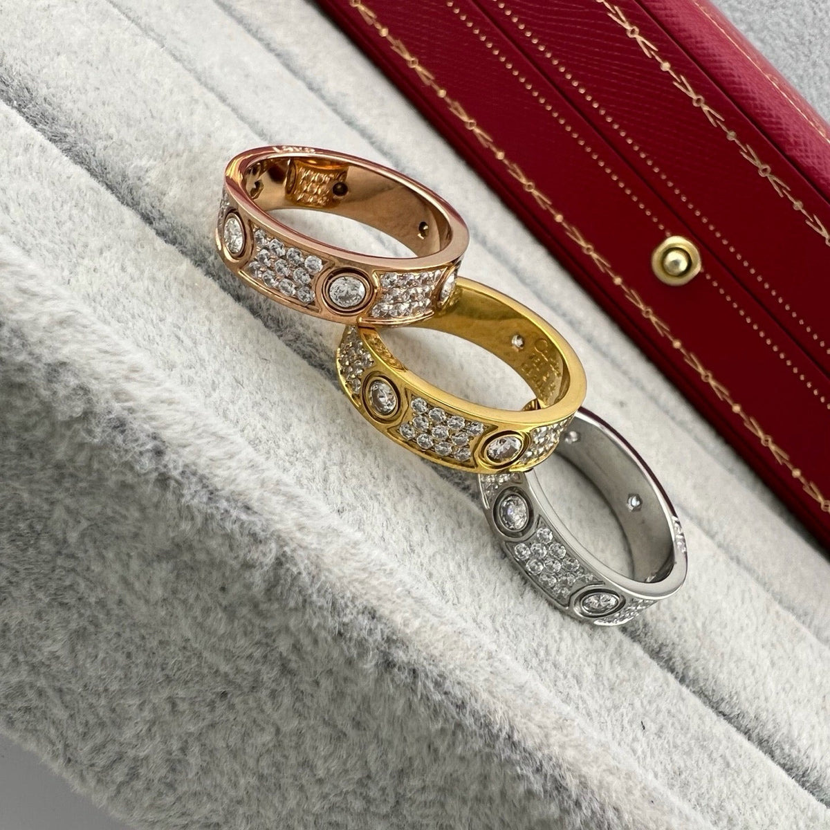 [OAKJURI Jewelry] LOVE 5.5MM FULL-PAVE 6-DIAMOND RING