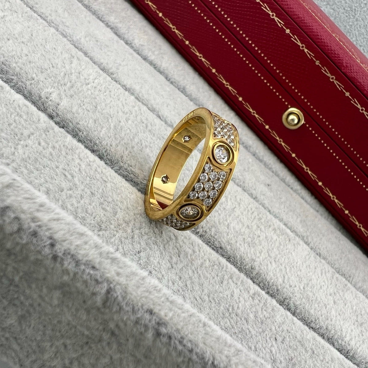 [OAKJURI Jewelry] LOVE 5.5MM FULL-PAVE 6-DIAMOND RING