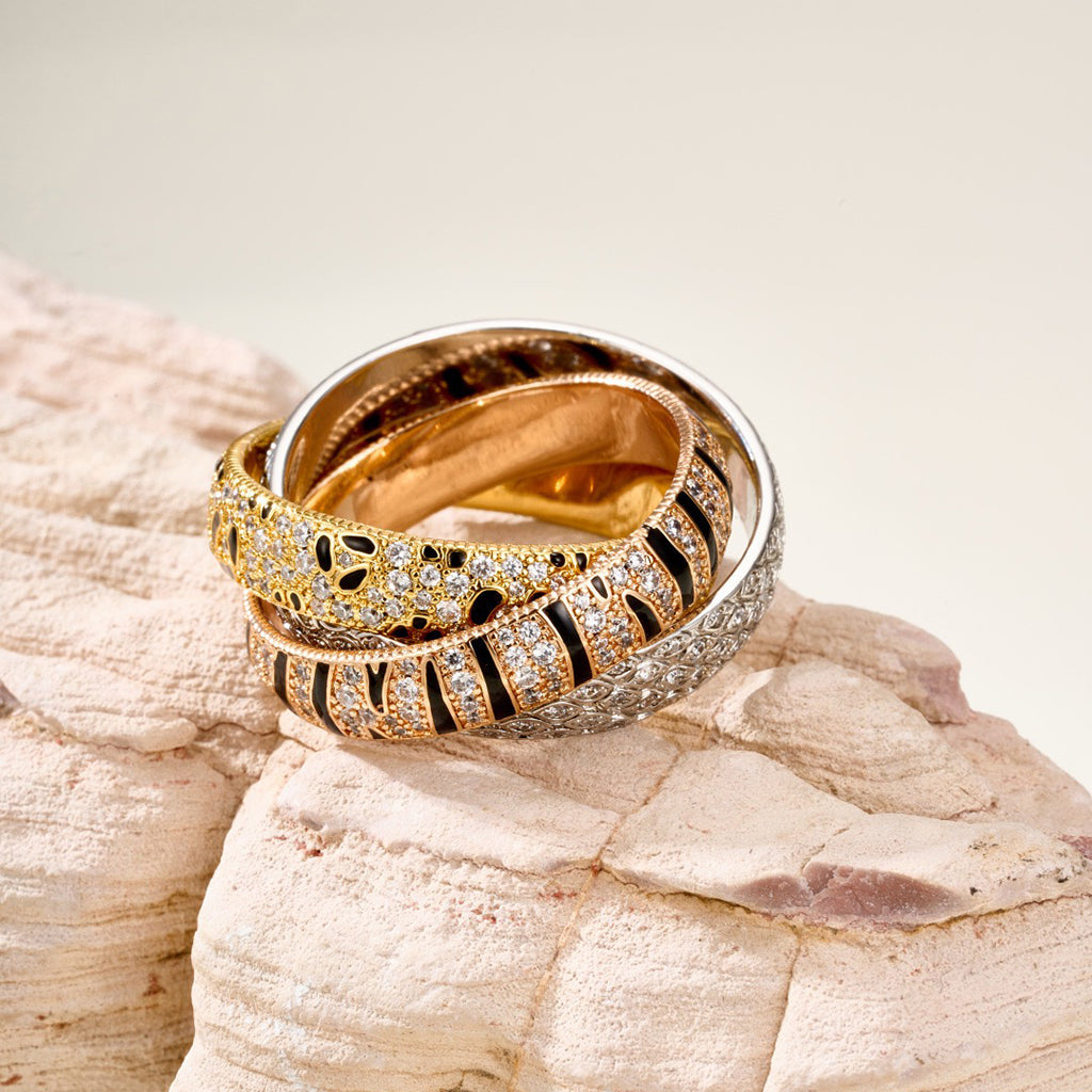 [OAKJURI Jewelry] TRINITY  RING LEOPARD PRINT