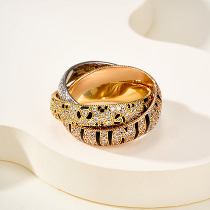 [OAKJURI Jewelry] TRINITY  RING LEOPARD PRINT