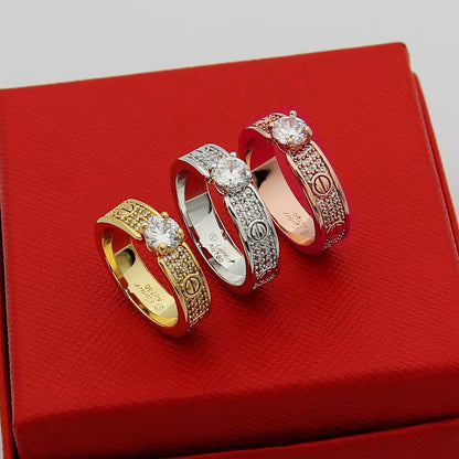 [OAKJURI Jewelry] LOVE RING 3.6MM 1 BIG DIAMOND FULL DIAMOND