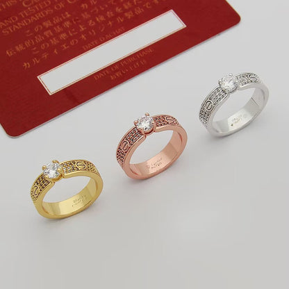 [OAKJURI Jewelry] LOVE RING 3.6MM 1 BIG DIAMOND FULL DIAMOND