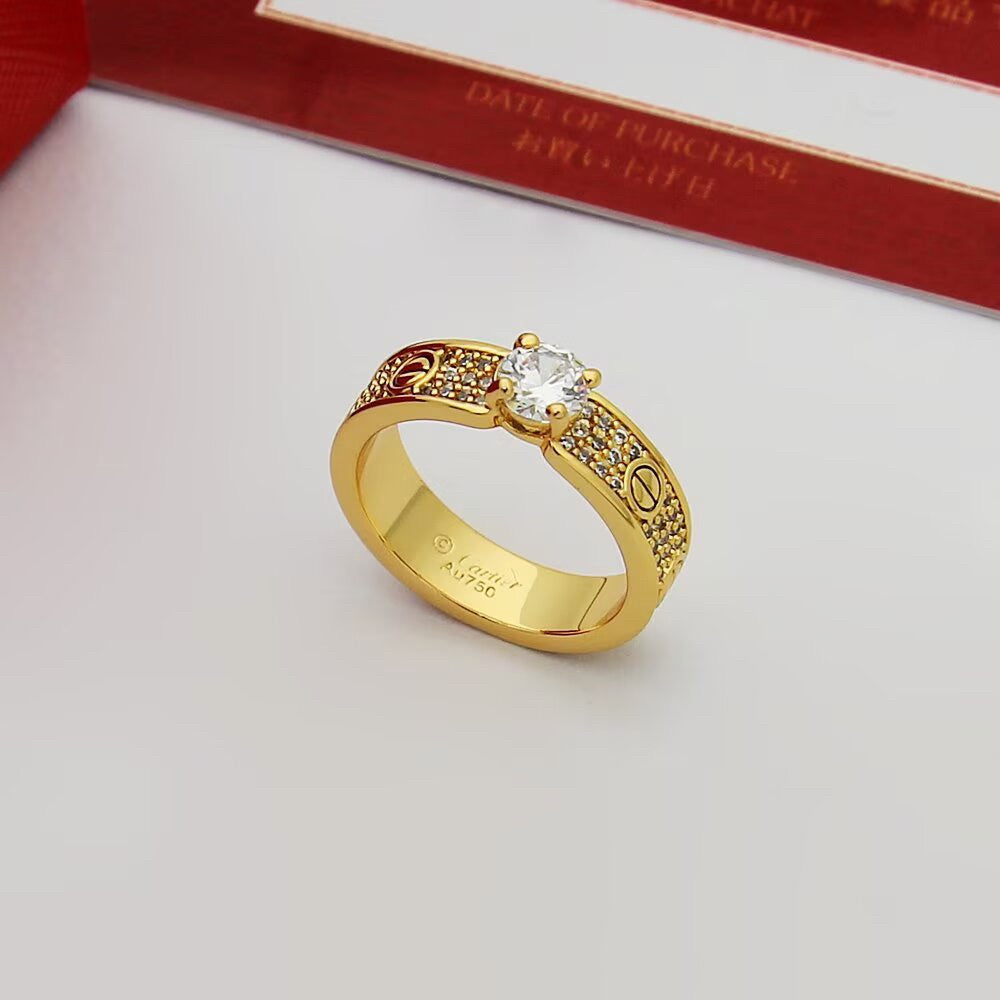 [OAKJURI Jewelry] LOVE RING 3.6MM 1 BIG DIAMOND FULL DIAMOND