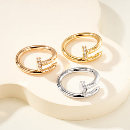 [OAKJURI Jewelry] JUSTE RING 2.6MM HALF DIAMOND