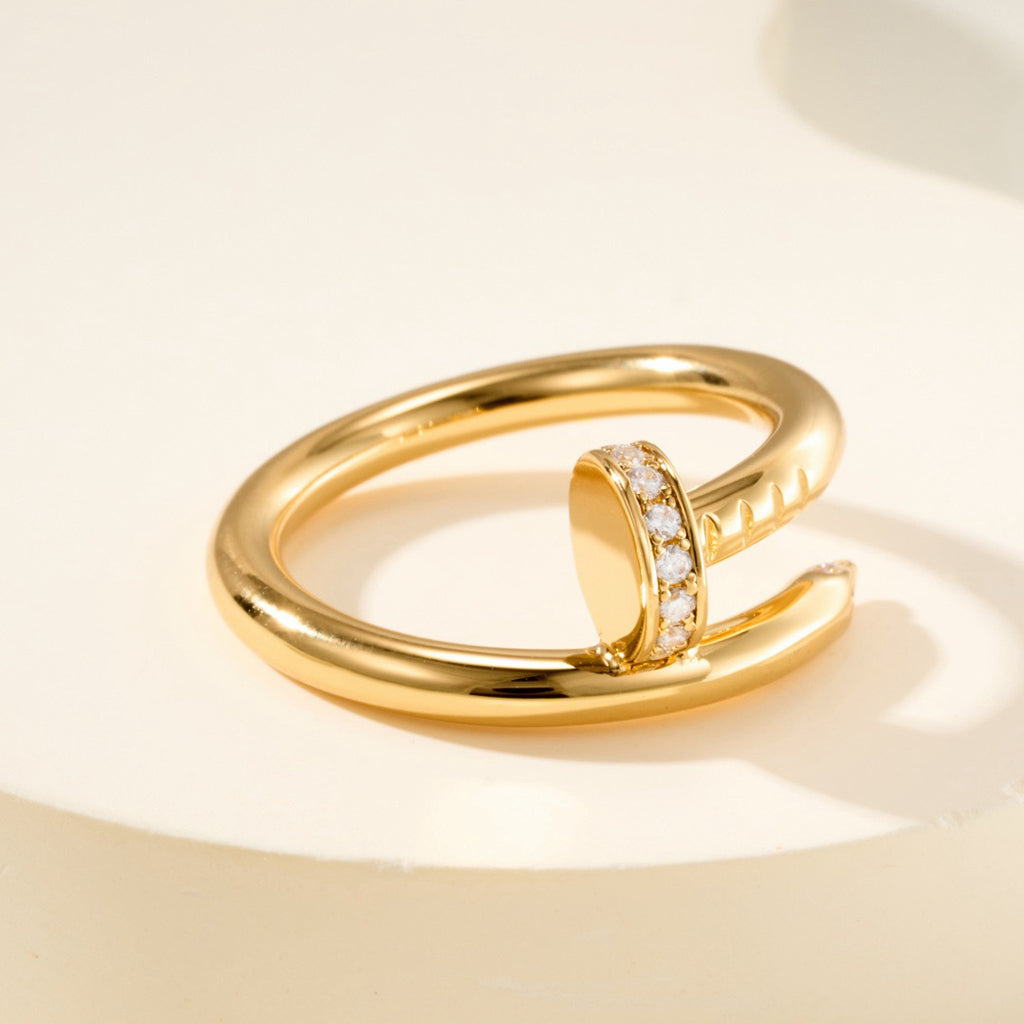 [OAKJURI Jewelry] JUSTE RING 2.6MM HALF DIAMOND