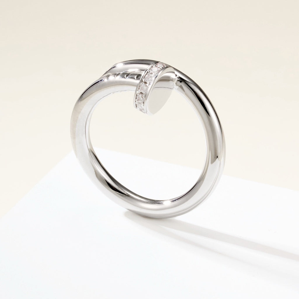 [OAKJURI Jewelry] JUSTE RING 2.6MM HALF DIAMOND