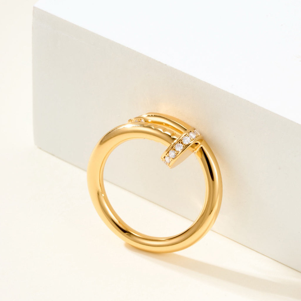 [OAKJURI Jewelry] JUSTE RING 2.6MM HALF DIAMOND
