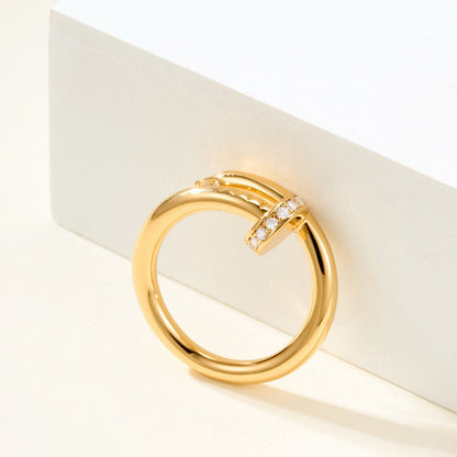 [OAKJURI Jewelry] JUSTE RING 2.6MM HALF DIAMOND