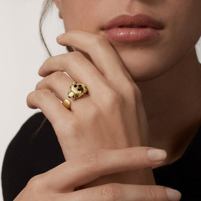[OAKJURI Jewelry] PANTHERE SPOTTED MEDIUM RING