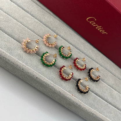 [OAKJURI Jewelry] CLASH 7.9MM AGATE CHALCEDONY EARRINGS