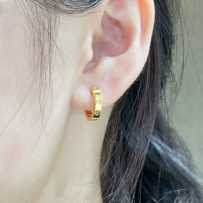 [OAKJURI Jewelry] LOVE EARRINGS 2.65 MM NO DIAMOND SMALL