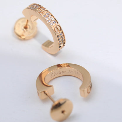 [OAKJURI Jewelry] LOVE 5.5MM DIAMOND PAVED EARRINGS