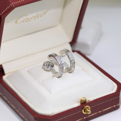 [OAKJURI Jewelry] LOVE 5.5MM DIAMOND PAVED EARRINGS