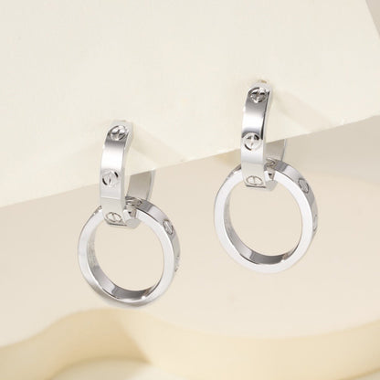 [OAKJURI Jewelry] LOVE 3.3MM DANGLE EARRINGS