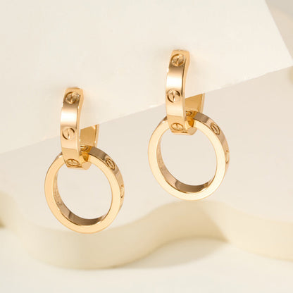 [OAKJURI Jewelry] LOVE 3.3MM DANGLE EARRINGS