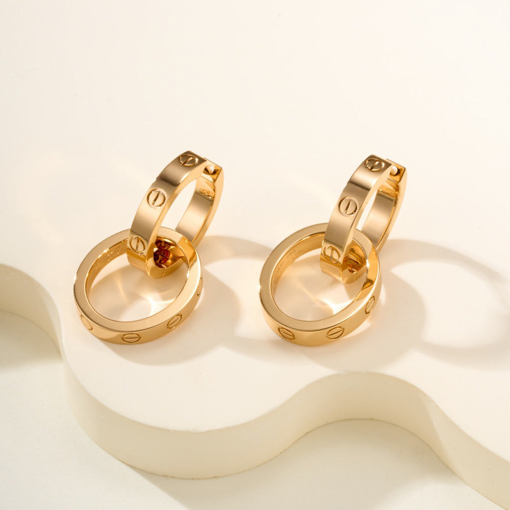 [OAKJURI Jewelry] LOVE 3.3MM DANGLE EARRINGS