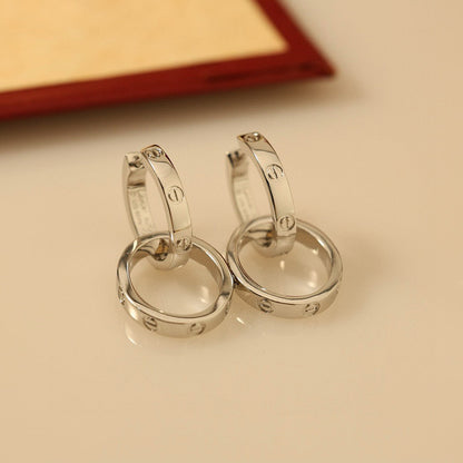 [OAKJURI Jewelry] LOVE 3.3MM DANGLE EARRINGS