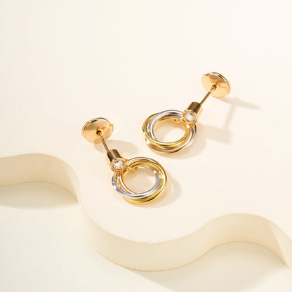 [OAKJURI Jewelry] TRINITY ON DIAMOND  EARRINGS