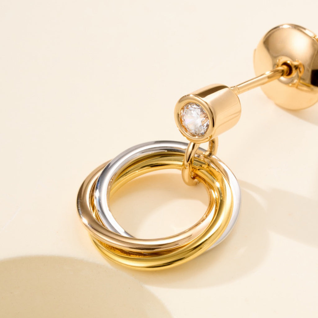 [OAKJURI Jewelry] TRINITY ON DIAMOND  EARRINGS