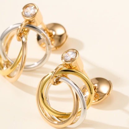 [OAKJURI Jewelry] TRINITY ON DIAMOND  EARRINGS