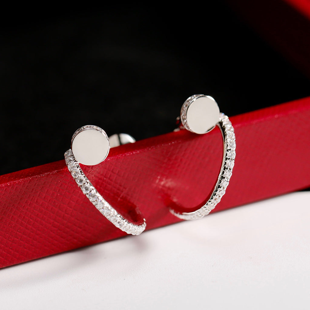 [OAKJURI Jewelry] JUSTE FULL DIAMOND SMALL EARRINGS