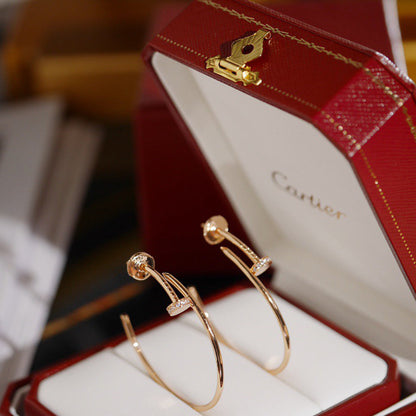 [OAKJURI Jewelry] JUSTE HALF DIAMOND LARGE EARRINGS