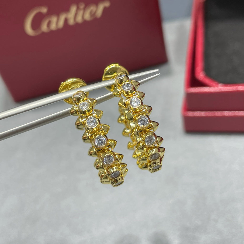 [OAKJURI Jewelry] CLASH FULL DIAMOND MEDIUM EARRINGS