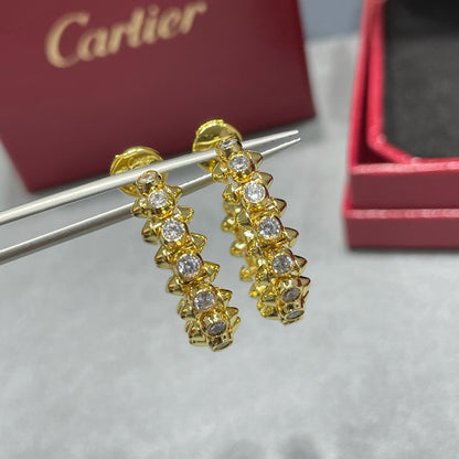 [OAKJURI Jewelry] CLASH FULL DIAMOND MEDIUM EARRINGS