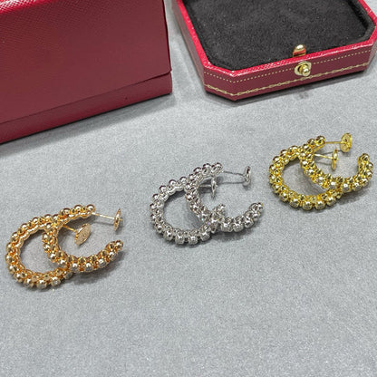 [OAKJURI Jewelry] CLASH FULL DIAMOND MEDIUM EARRINGS