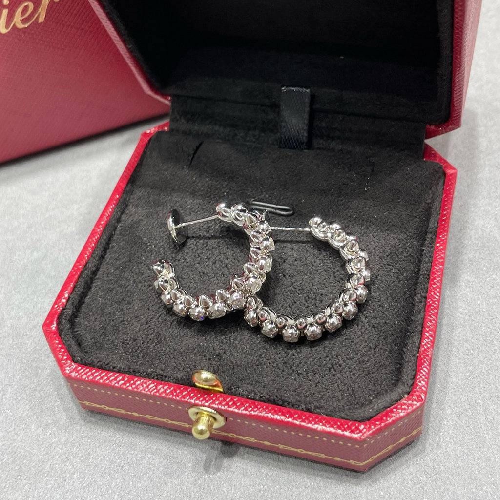 [OAKJURI Jewelry] CLASH FULL DIAMOND MEDIUM EARRINGS
