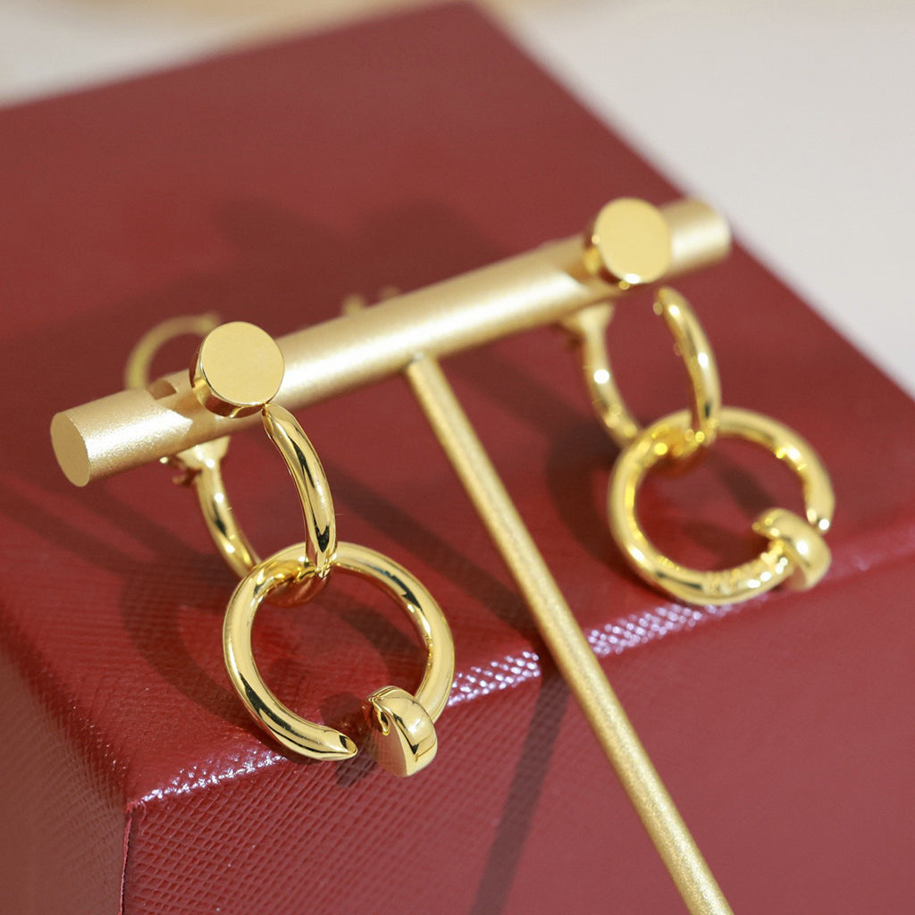 [OAKJURI Jewelry] JUSTE NO DIAMOND DOUBLE EARRINGS