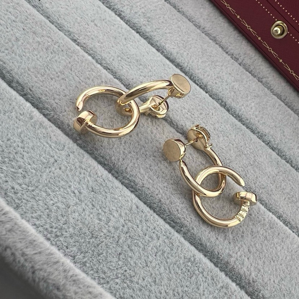 [OAKJURI Jewelry] JUSTE NO DIAMOND DOUBLE EARRINGS