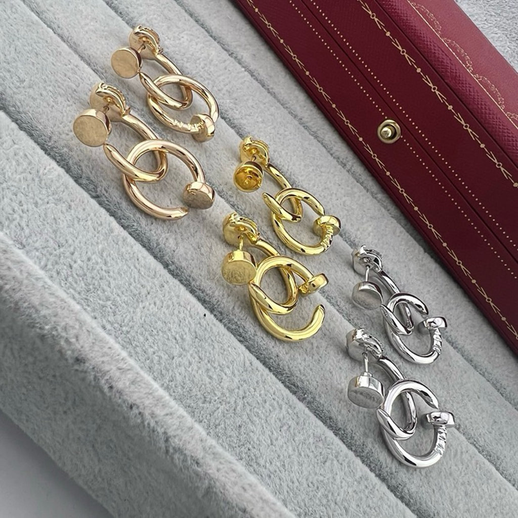 [OAKJURI Jewelry] JUSTE NO DIAMOND DOUBLE EARRINGS