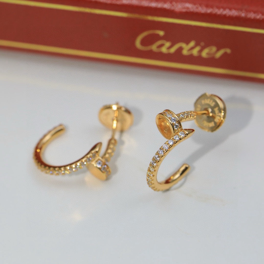 [OAKJURI Jewelry] JUSTE FULL DIAMOND DOUBLE EARRINGS