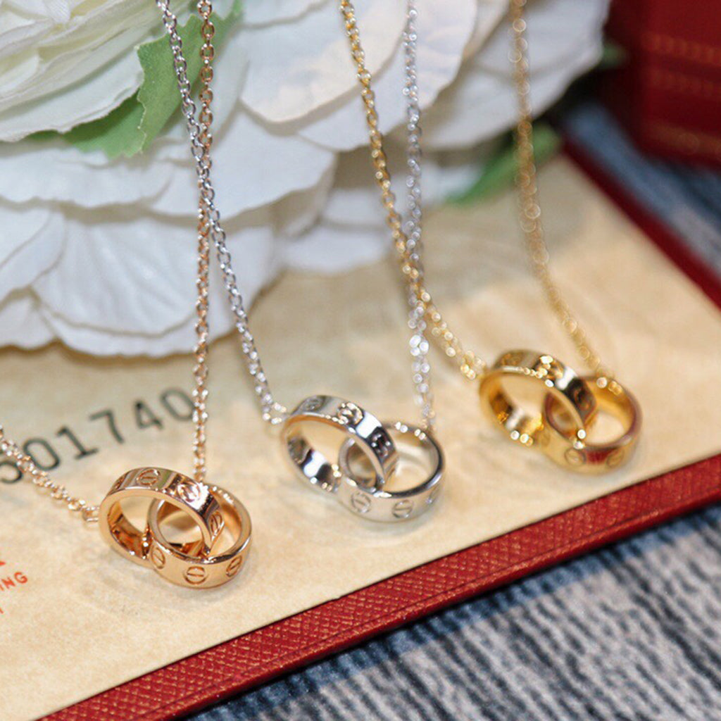 [OAKJURI Jewelry] LOVE DOUBLE RING NECKLACE