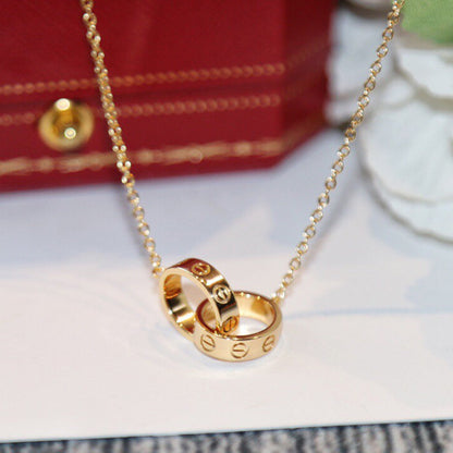 [OAKJURI Jewelry] LOVE DOUBLE RING NECKLACE