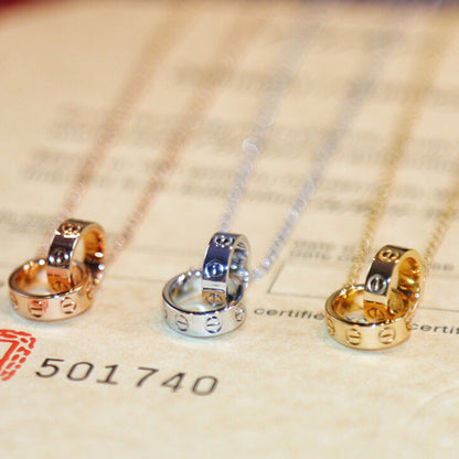 [OAKJURI Jewelry] LOVE DOUBLE RING NECKLACE