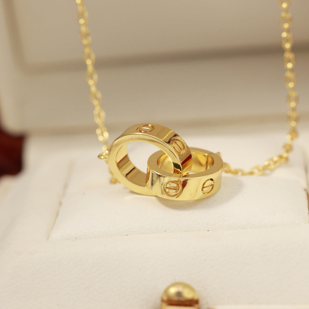 [OAKJURI Jewelry] LOVE DOUBLE RING NECKLACE