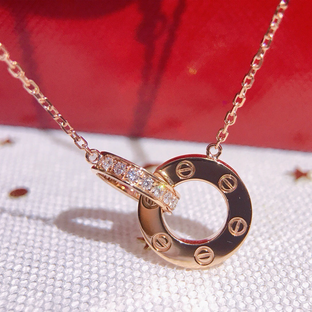 [OAKJURI Jewelry] LOVE  FULL DIAMOND PENDANT NECKLACE
