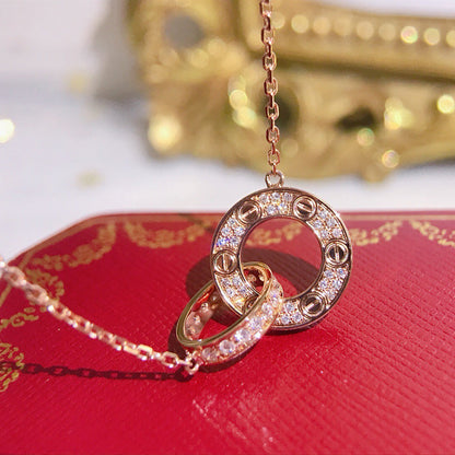 [OAKJURI Jewelry] LOVE  FULL DIAMOND PENDANT NECKLACE