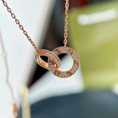 [OAKJURI Jewelry] LOVE  FULL DIAMOND PENDANT NECKLACE