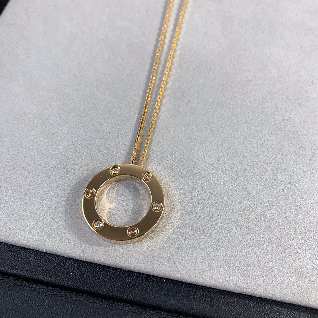 [OAKJURI Jewelry] LOVE NECKLACE 16MM 3 DIAMONDS